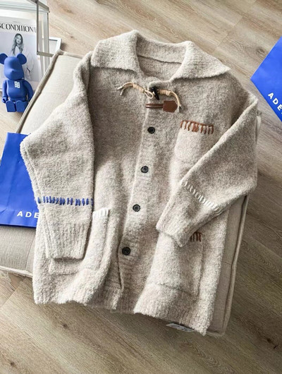 ADER ERROR 21 φθινόπωρο και χειμώνα νέα κορεάτικη έκδοση του απλού πέτο 1:1 patch κέντημα χαλαρό πλεκτό παλτό unisex