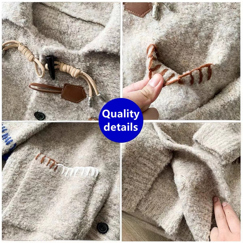 ADER ERROR 21 φθινόπωρο και χειμώνα νέα κορεάτικη έκδοση του απλού πέτο 1:1 patch κέντημα χαλαρό πλεκτό παλτό unisex