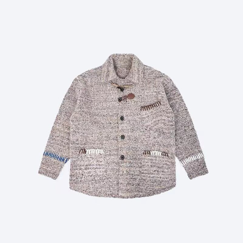 ADER ERROR 21 φθινόπωρο και χειμώνα νέα κορεάτικη έκδοση του απλού πέτο 1:1 patch κέντημα χαλαρό πλεκτό παλτό unisex