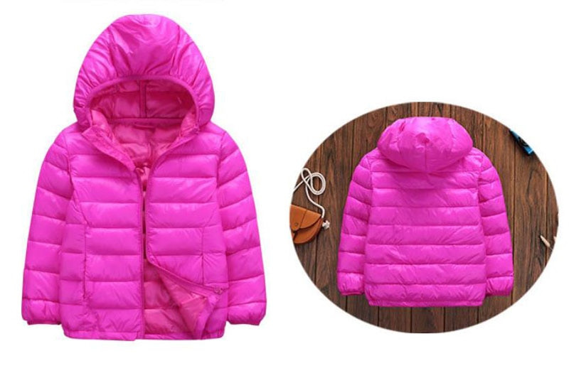 Ζεστά φθινοπωρινά χειμωνιάτικα παιδικά μπουφάν με κουκούλα για κορίτσια Καραμέλα Χρώμα ζεστά παιδικά πουπουλένια παλτό για αγόρια 3-14 ετών Εξωτερικά ρούχα