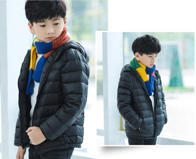 Ζεστά φθινοπωρινά χειμωνιάτικα παιδικά μπουφάν με κουκούλα για κορίτσια Καραμέλα Χρώμα ζεστά παιδικά πουπουλένια παλτό για αγόρια 3-14 ετών Εξωτερικά ρούχα