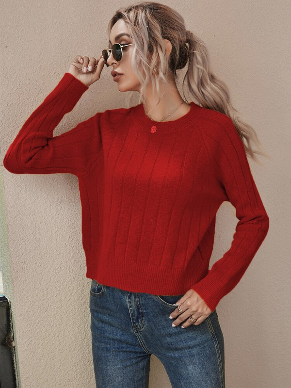 2022 Φθινόπωρο Χειμώνας Πλεκτό πουλόβερ με στρογγυλή λαιμόκοψη Νοτιοκορεάτικη μόδα Street Wear Γυναικείο φαρδύ μακρυμάνικο, χοντρό πουλόβερ