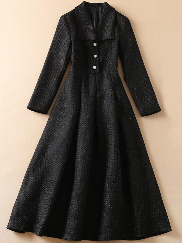 Princess Kate Designer υψηλής ποιότητας παλτό Άνοιξη Φθινόπωρο Νέο Γυναικείο πάρτι Γραφείου Μόδας Vintage Κομψό μαύρο μπουφάν Midi