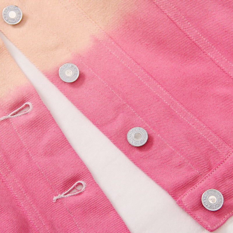 PatPat Toddler Girl Γλυκιά γραβάτα Βαμμένη Colorblock Γιακά Πέτο Τζιν Μπουφάν Φθινοπωρινό Χειμώνα Παιδικό Πανωφόρι Παιδικό Μπουφάν για παιδιά