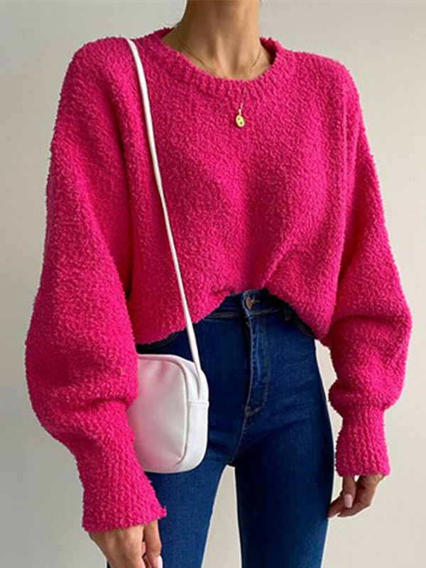 Κοντό Πλεκτό Πουλόβερ με λαιμόκοψη O 2022 Ψηλόμεση Λεπτό Ελαστικό Γυναικείο Φθινοπωρινό Χειμώνα Χοντρό Ζεστό Γυναικείο Μασίφ πουλόβερ