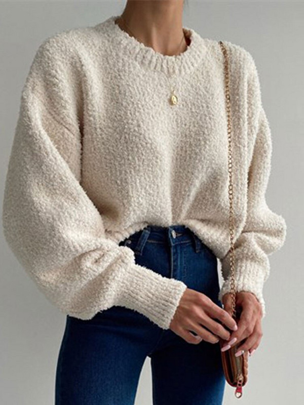 Κοντό Πλεκτό Πουλόβερ με λαιμόκοψη O 2022 Ψηλόμεση Λεπτό Ελαστικό Γυναικείο Φθινοπωρινό Χειμώνα Χοντρό Ζεστό Γυναικείο Μασίφ πουλόβερ