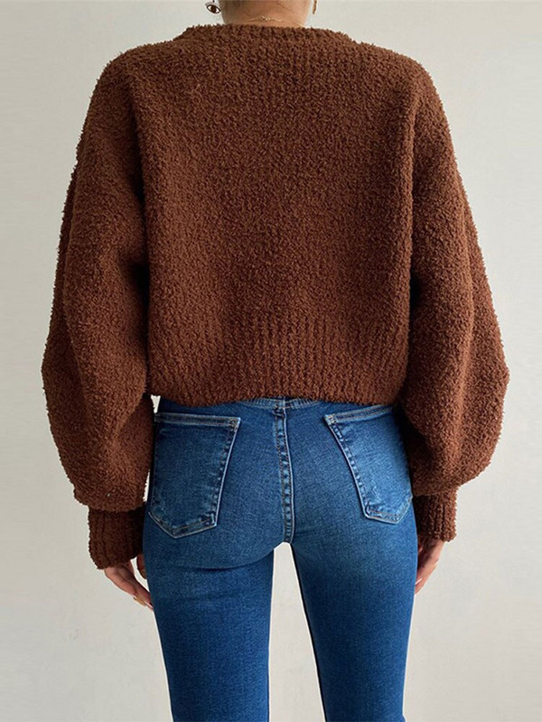 Κοντό Πλεκτό Πουλόβερ με λαιμόκοψη O 2022 Ψηλόμεση Λεπτό Ελαστικό Γυναικείο Φθινοπωρινό Χειμώνα Χοντρό Ζεστό Γυναικείο Μασίφ πουλόβερ