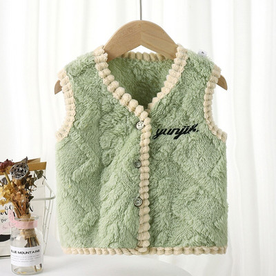 Meitene Zēns 2-8G Bērnu Veste Jaciņa Unisex Vestes Vestes Bērnu Flaneļa Biezinātas Mājas Apģērbs Mazu bērnu Meiteņu Ziemas Apģērbi