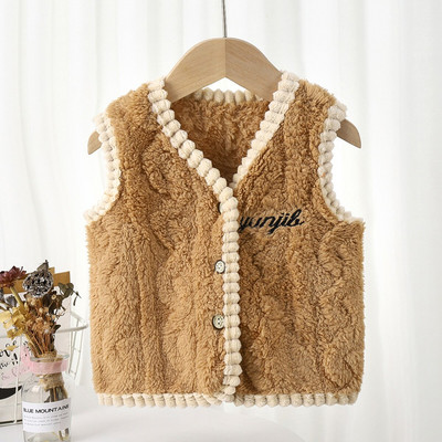 Meitene Zēns 2-8G Bērnu Veste Jaciņa Unisex Vestes Vestes Bērnu Flaneļa Biezinātas Mājas Apģērbs Mazu bērnu Meiteņu Ziemas Apģērbi