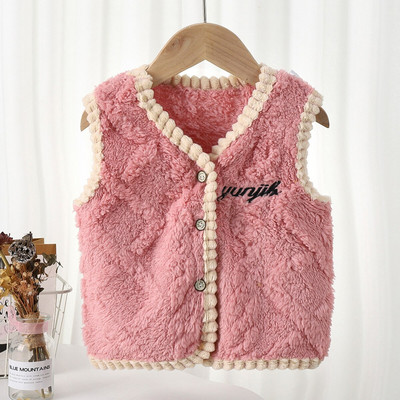 Meitene Zēns 2-8G Bērnu Veste Jaciņa Unisex Vestes Vestes Bērnu Flaneļa Biezinātas Mājas Apģērbs Mazu bērnu Meiteņu Ziemas Apģērbi