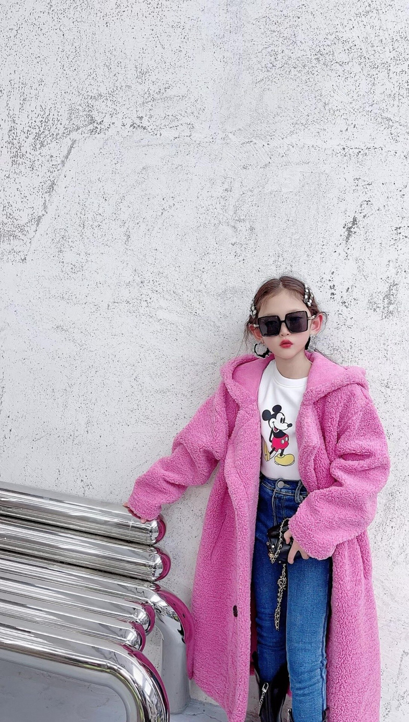 Κορίτσια Faux Fur Μακρύ παλτό Winter Thicken Ζεστό Μόδα Παιδικά Εξωτερικά Ενδύματα 5 6 8 10 12 ετών