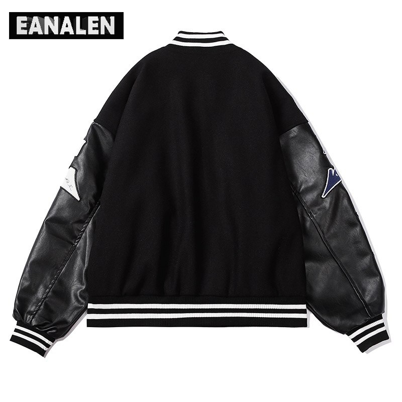 Harajuku street ρούχα σήμα hip hop μπέιζμπολ στολή δερμάτινο μπουφάν ανδρικό XINGX γραφικό αγωνιστική μοτοσικλέτα ρετρό ομοιόμορφο παλτό