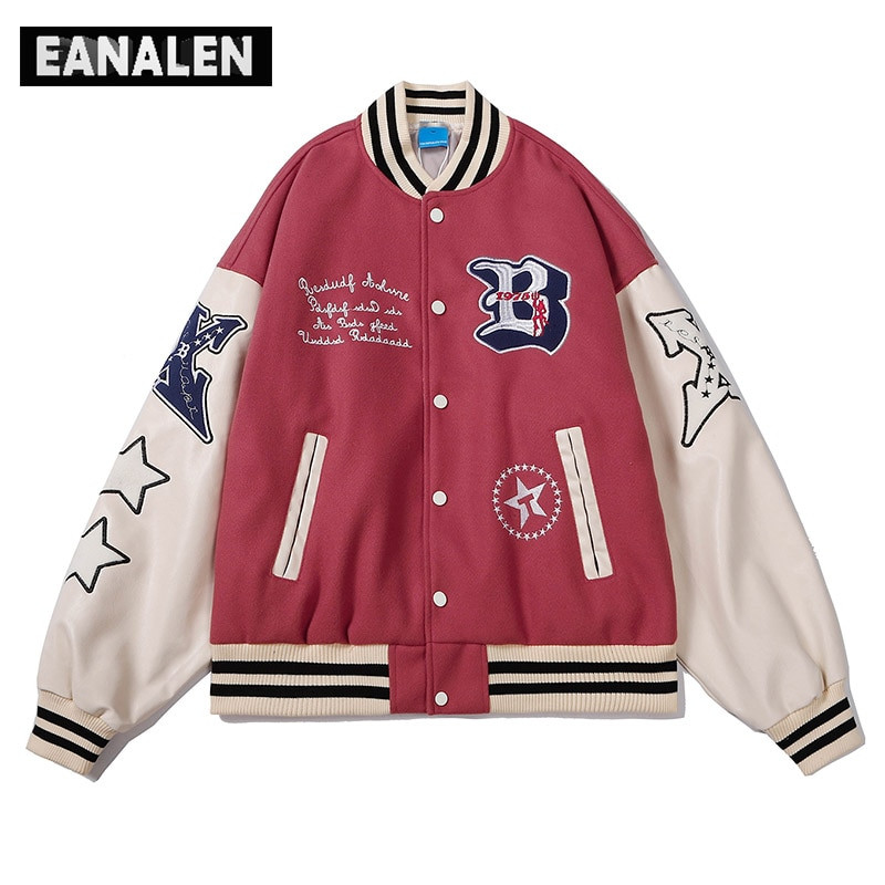 Harajuku street ρούχα σήμα hip hop μπέιζμπολ στολή δερμάτινο μπουφάν ανδρικό XINGX γραφικό αγωνιστική μοτοσικλέτα ρετρό ομοιόμορφο παλτό