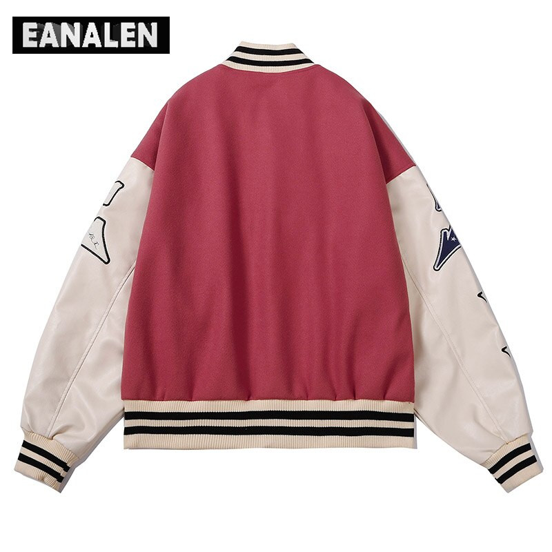 Harajuku street ρούχα σήμα hip hop μπέιζμπολ στολή δερμάτινο μπουφάν ανδρικό XINGX γραφικό αγωνιστική μοτοσικλέτα ρετρό ομοιόμορφο παλτό