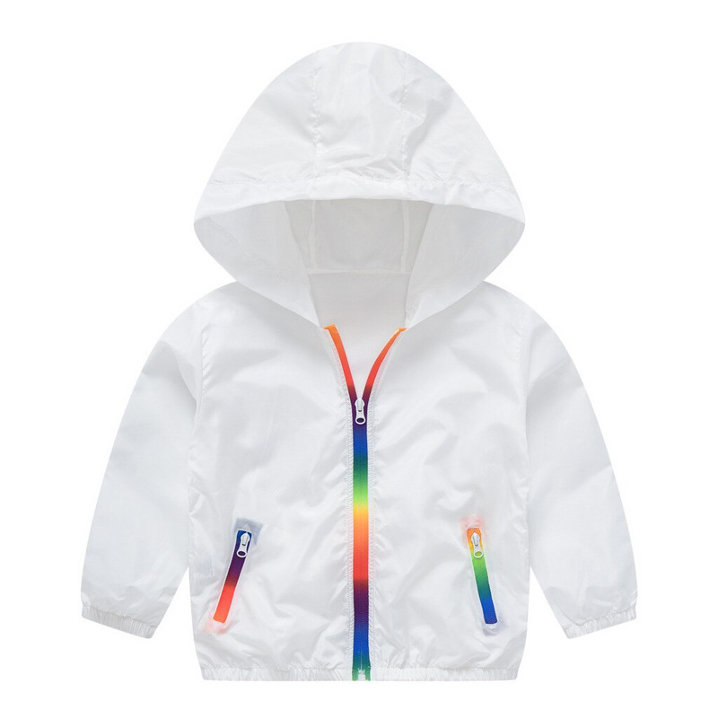 2021 Νέα παιδικά ρούχα με κουκούλα αντηλιακή προστασία Καλοκαίρι Φθινόπωρο Βρεφικά αγόρια Κορίτσια Ταξιδέψτε λεπτό παλτό Παιδικό μπουφάν για παραλία