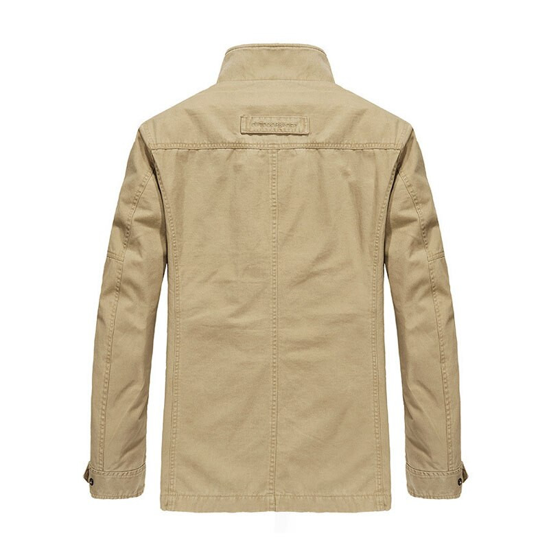 Proljeće jesen muške vojne kargo jakne ležerne 100% pamuk s više džepova samostojeći ovratnik široki kaputi srednje dužine muški veliki 6XL