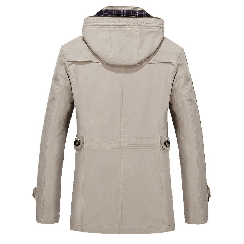 Καμπαρντίνες Μακρύ πέτο Windbreaker Casual Jacket Ανδρικό Ανοιξιάτικο Φθινόπωρο Βαμβακερά Ανδρικά Ρούχα Ανδρικά Μπουφάν με κουκούλα μονόχρωμο