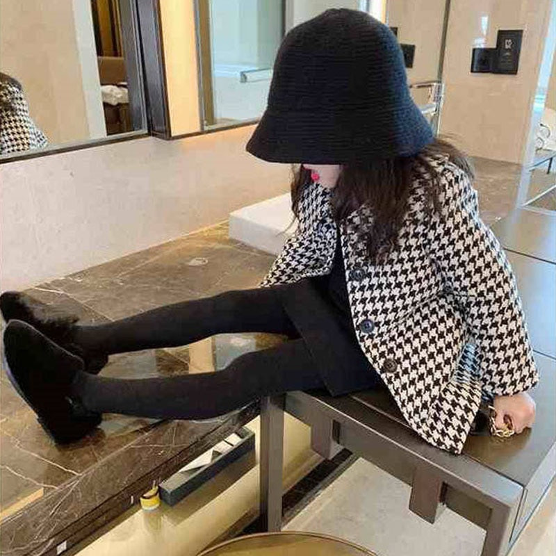 Jauns rudens un ziemas bērnu apģērbs korejiešu atloks Modes virsjaka bērnu jakas Jauna stila mazuļu meiteņu siltie mēteļi vidēja garuma