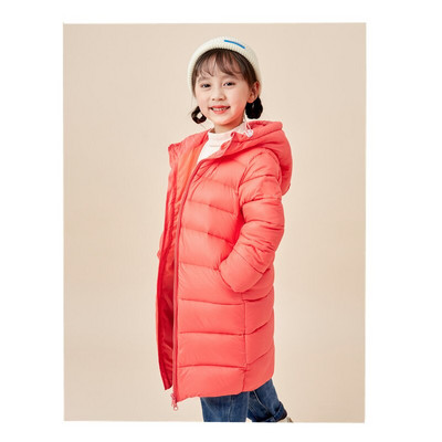 2022-es téli gyermek hosszú, vastag pehelykabát, térdig érő fiúk és lányok, világos pehelykabát, kapucnis, meleg, parkos felsőruházat, 4-14T