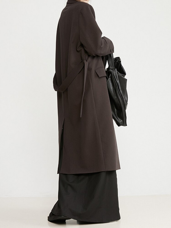 DEAT Fashion sieviešu uzrakts mētelis jostas plecu spilventiņi krāsaina poga ar garām piedurknēm taisna vējjaka sievietēm 2022. gada rudens Jauns 17A3030