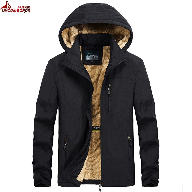 Zimske parke, muška topla gornja odjeća, ležerna vjetrovka plus baršunasta bomber jakna, odvojivi muški kaputi s pamučnom postavom