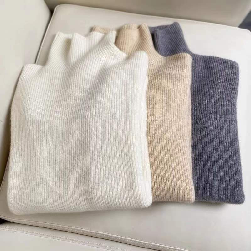 Ženski pulover od kašmira s visokim ovratnikom Lazy Jesen Zima Novi vuneni pleteni pulover Ženski pulover s ovratnikom