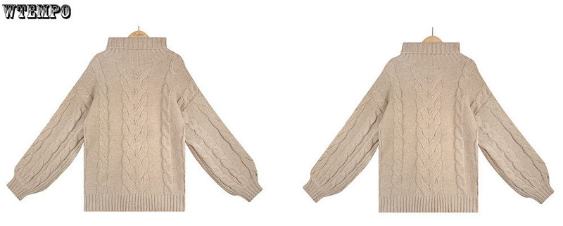 Zaokrenuti džemper s dolčevitom Zimski pulover Pleteni džemper s dugim rukavima veće veličine, isporuka u paketu