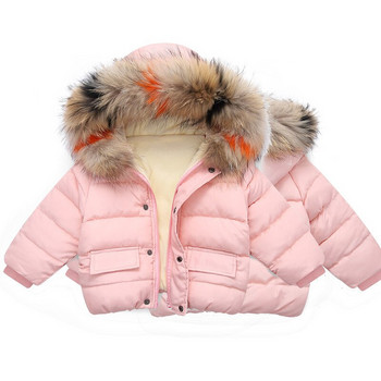 Модно коледно връхно облекло Зимно пухено облекло за момчета и момичета 90% детско пухено яке Палто за новородено
