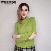 Zimski pulover s dolčevitom Ženski pulover s dugim rukavima Pleteni pulover s dugim rukavima Tanka topla majica s visokim elastičnim donjim dijelom