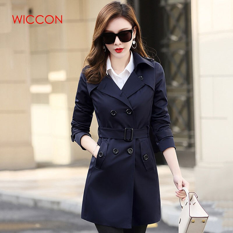 2022. aasta uus kevad-sügis, naiste Korea tuulepluus, naiste suur, pika osaga šikk mantlid, punane khaki must mantel