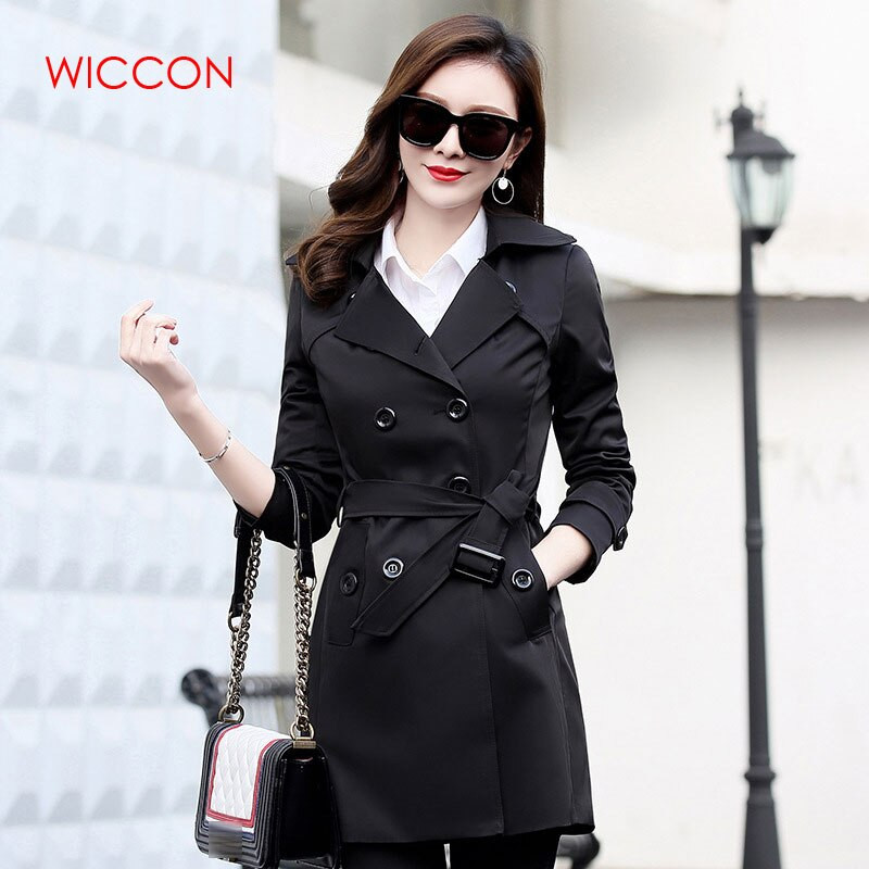 2022. aasta uus kevad-sügis, naiste Korea tuulepluus, naiste suur, pika osaga šikk mantlid, punane khaki must mantel