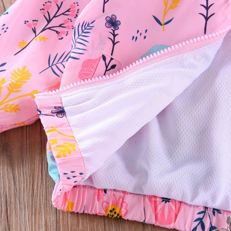 Nova jesen 2022., modna jakna za djevojčice, crtane životinje, šuma, ružičasti kaput za djevojčice, vjetrovka, majica s kapuljačom, butik dječje odjeće