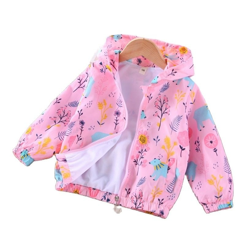 Nova jesen 2022., modna jakna za djevojčice, crtane životinje, šuma, ružičasti kaput za djevojčice, vjetrovka, majica s kapuljačom, butik dječje odjeće