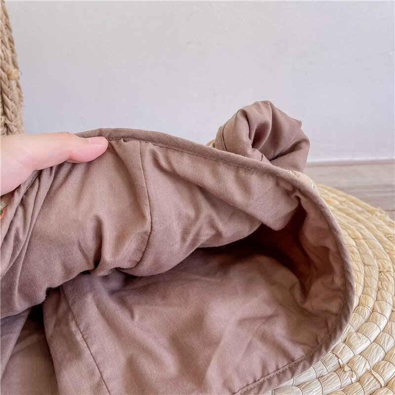 Νέα χειμωνιάτικα κορεατικά παιδικά ρούχα με λουλουδάτο εμπριμέ παλτό για μωρά με καπιτονέ, ζεστά παιδικά εξωτερικά ενδύματα με βαμβακερή επένδυση