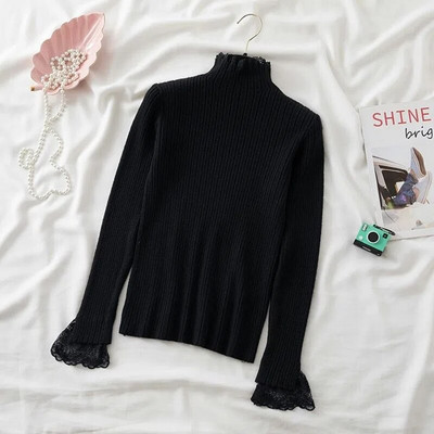 Πλεκτό πουλόβερ με λαιμόκοψη μακρυμάνικο Γυναικείο πουλόβερ Γυναικεία μωσαϊκά δαντέλας Γυναικεία φθινοπωρινά χειμωνιάτικα πουλόβερ πουλόβερ εσωτερικά Χονδρική