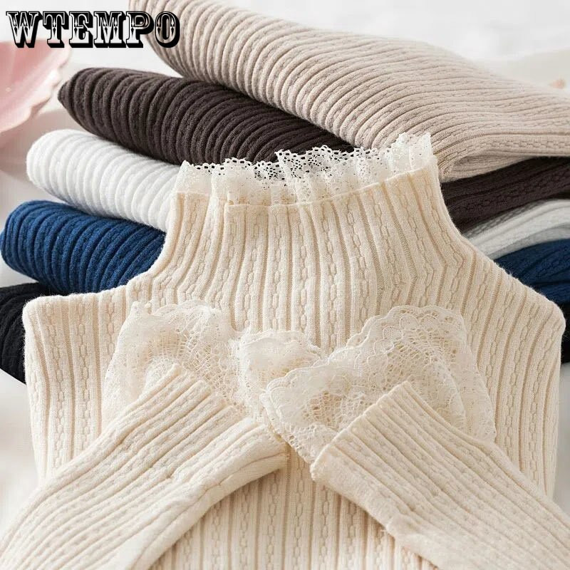 Πλεκτό πουλόβερ με λαιμόκοψη μακρυμάνικο Γυναικείο πουλόβερ Γυναικεία μωσαϊκά δαντέλας Γυναικεία φθινοπωρινά χειμωνιάτικα πουλόβερ πουλόβερ εσωτερικά Χονδρική