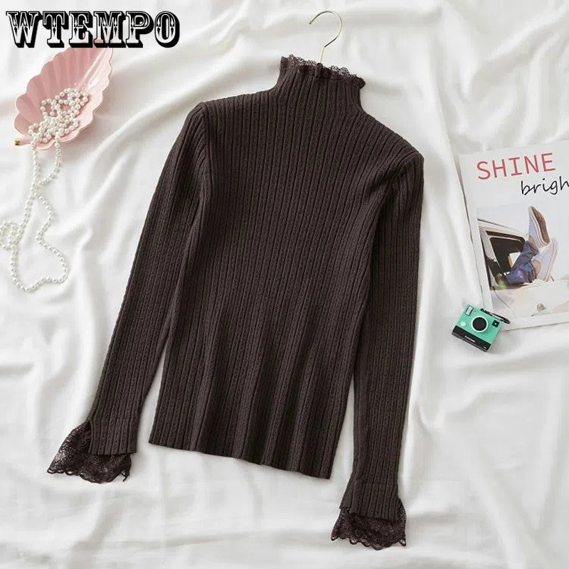 Πλεκτό πουλόβερ με λαιμόκοψη μακρυμάνικο Γυναικείο πουλόβερ Γυναικεία μωσαϊκά δαντέλας Γυναικεία φθινοπωρινά χειμωνιάτικα πουλόβερ πουλόβερ εσωτερικά Χονδρική