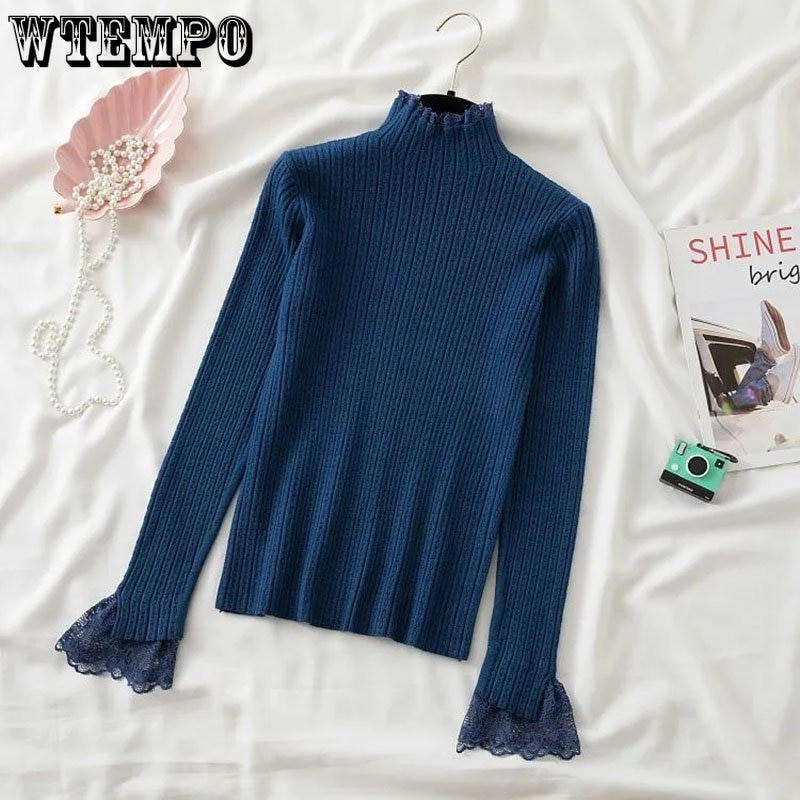 Πλεκτό πουλόβερ με λαιμόκοψη μακρυμάνικο Γυναικείο πουλόβερ Γυναικεία μωσαϊκά δαντέλας Γυναικεία φθινοπωρινά χειμωνιάτικα πουλόβερ πουλόβερ εσωτερικά Χονδρική