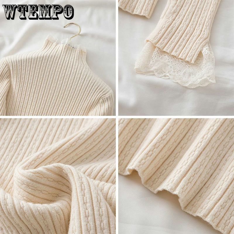 Πλεκτό πουλόβερ με λαιμόκοψη μακρυμάνικο Γυναικείο πουλόβερ Γυναικεία μωσαϊκά δαντέλας Γυναικεία φθινοπωρινά χειμωνιάτικα πουλόβερ πουλόβερ εσωτερικά Χονδρική