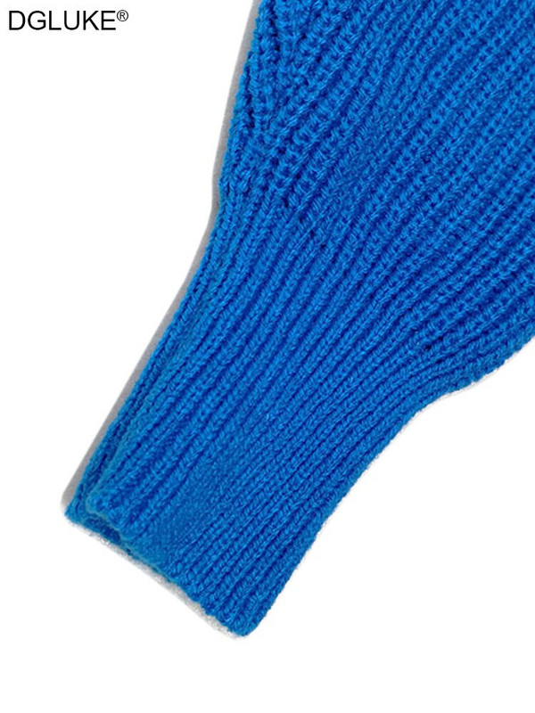 Sieviešu džemperis ar zilu bruņurupuču apkakli, tamborēts ar garām piedurknēm ar garām piedurknēm, liela izmēra sieviešu džemperis 2022. gada ziemas rudens