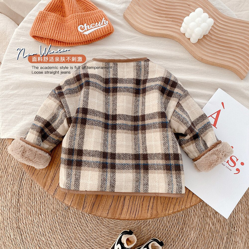 Zima 2021., novi modni karirani kaputi od flisa za dječake i djevojčice, dječje debele tople ležerne vunene jakne