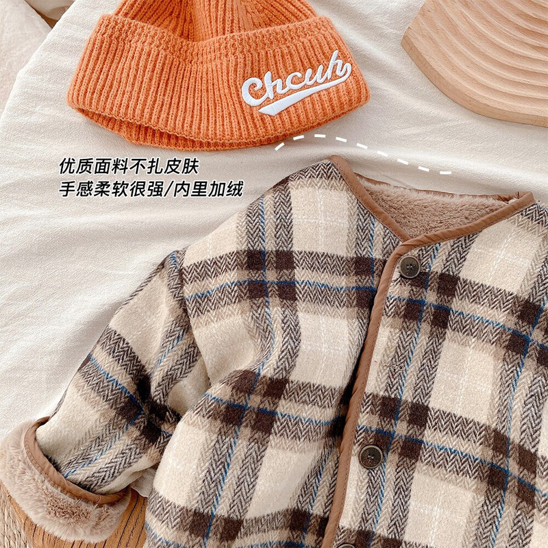 Zima 2021., novi modni karirani kaputi od flisa za dječake i djevojčice, dječje debele tople ležerne vunene jakne