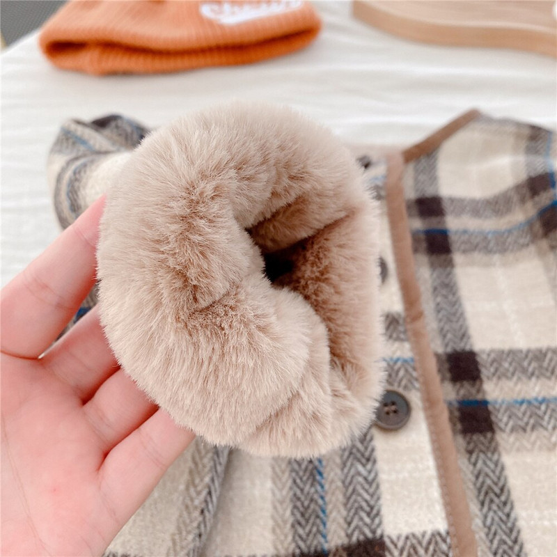 Zima 2021., novi modni karirani kaputi od flisa za dječake i djevojčice, dječje debele tople ležerne vunene jakne