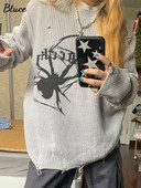 Πλεκτά πουλόβερ με λαιμόκοψη σε σχήμα αράχνης με μανσέτα με κούφια τρύπα Σπασμένο γυναικείο άλμα 2022 Φθινόπωρο Χειμώνας Γυναικείο πουλόβερ streetwear