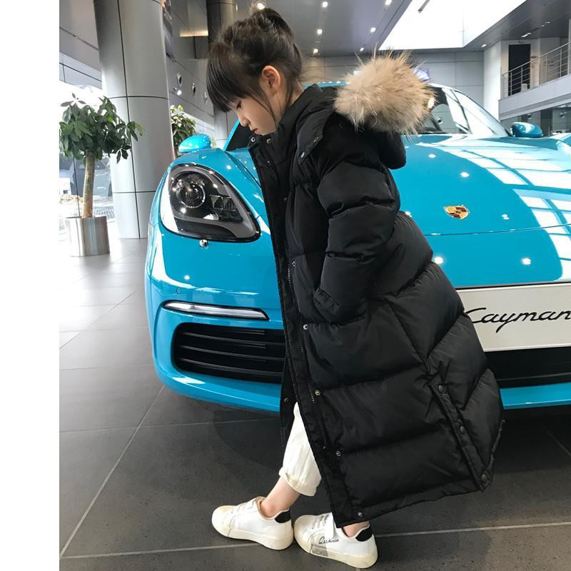 Χειμερινό μπουφάν για κορίτσια με κουκούλα Ζεστή χοντρή παιδική μακρύ παλτό από ψεύτικη γούνα Παιδικό κολάρο εφηβικής ηλικίας Εξωτερικά ρούχα Parka Στολή χιονιού