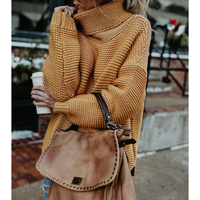 ZNU Γυναικείο πουλόβερ πουλόβερ με μακρυμάνικο χειμερινό γυναικείο μονόχρωμο Casual Basic Top Knit Γυναικείο πουλόβερ Κορεάτικο στυλ