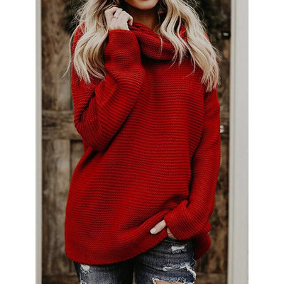 ZNU Γυναικείο πουλόβερ πουλόβερ με μακρυμάνικο χειμερινό γυναικείο μονόχρωμο Casual Basic Top Knit Γυναικείο πουλόβερ Κορεάτικο στυλ