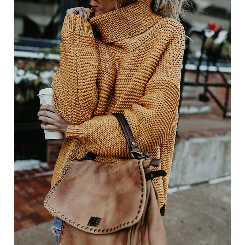 ZNU Γυναικείο πουλόβερ πουλόβερ με μακρυμάνικο χειμερινό γυναικείο μονόχρωμο Casual Basic Top Knit Γυναικείο πουλόβερ Κορεάτικο στυλ