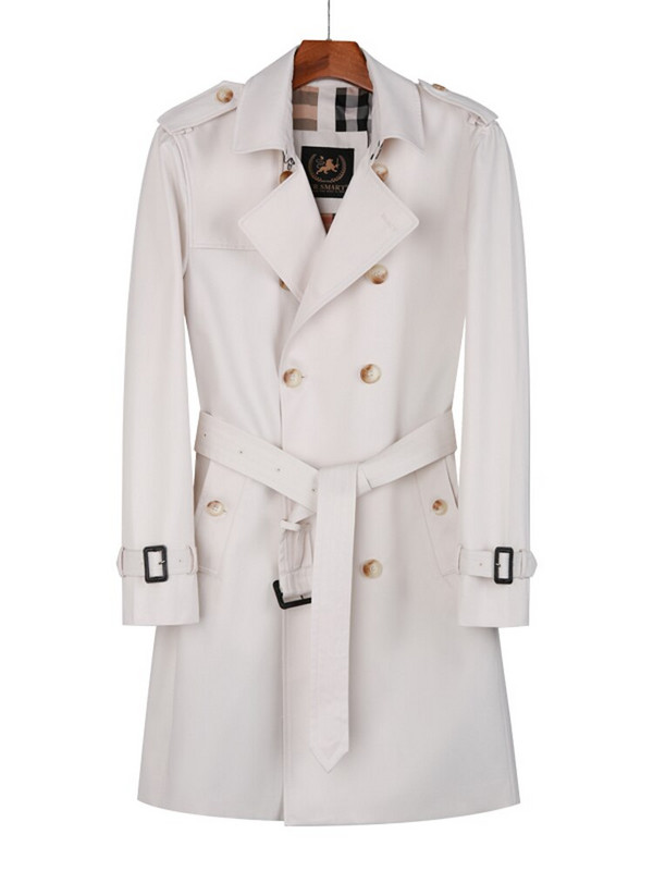 Ανδρικό μακρύ αντιανεμικό, εκρού διπλή καμπαρντίνα, αδιάβροχο, Βρετανός κύριος, αδιάβροχο και αναπνέει, μάλλινη φόδρα γκαμπαρντίνα