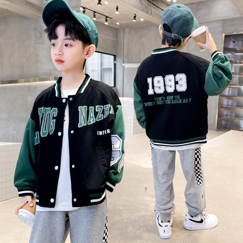 Σχολικά Παλτό Μπέιζμπολ για Αγόρια Μαθητικά Ανοιξιάτικα Παιδικά Φθινοπωρινά Βαμβακερά Αθλητικά Ενδύματα για Μπάσκετ Τρέξιμο για παιδιά 4-14 ετών